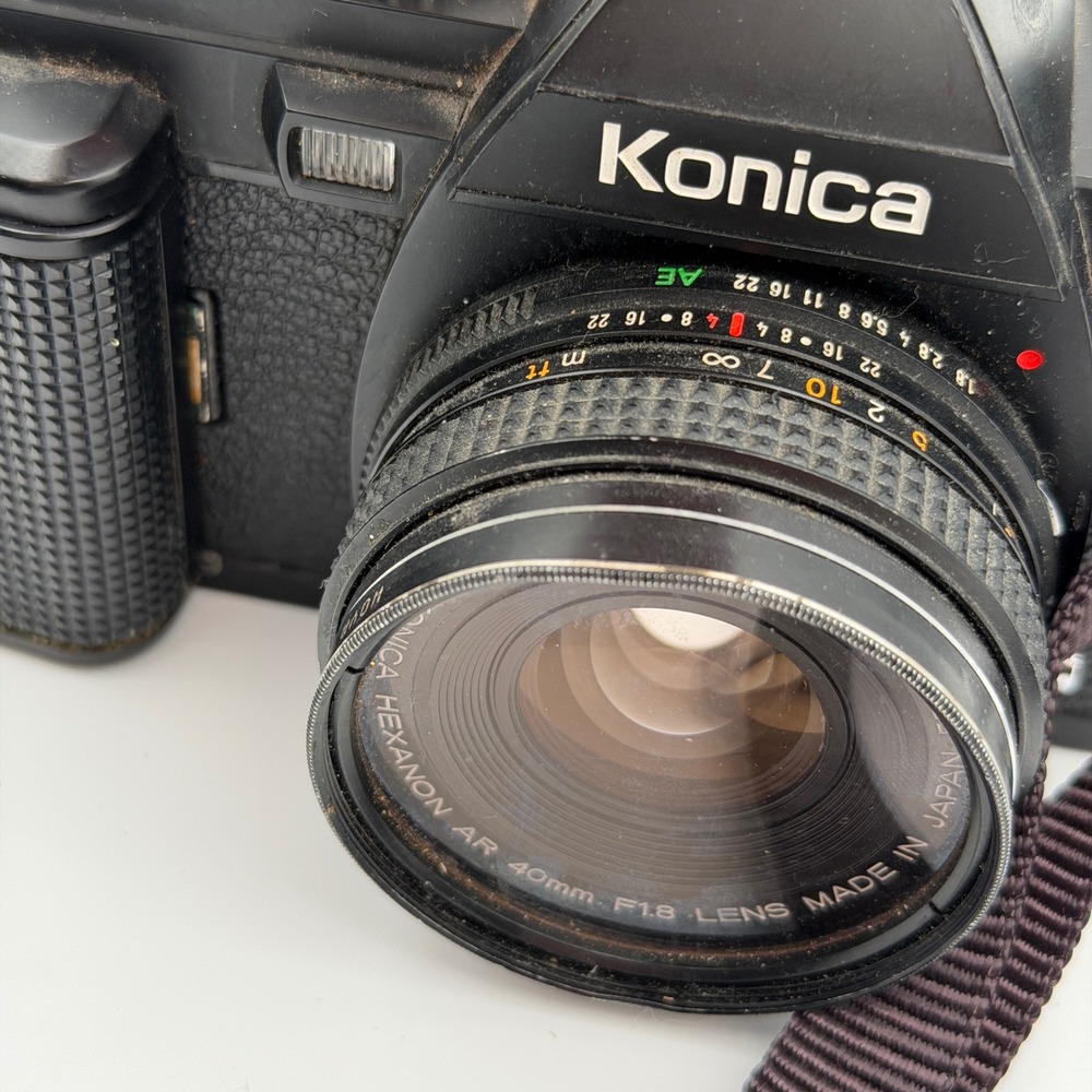 Konica FS-1 35mm SLR Film Camera with Hexanon AR 40mm f1.8 Lens & Hoya Filter